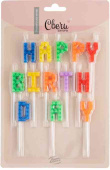 Свеча набор Буквы Пиксели Happy Birthday 2,5см