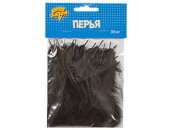 Перья декоративные Черные 10см (уп30)