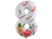 Шар-цифра 40'', фольга 8 марта