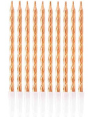 Свечи для торта 10 см, 10 шт. Розовое золото