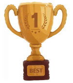 Шар фольга фигура Кубок Чемпиона №1 Золото 40" 102см/FL