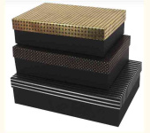 Коробка Прямоугольник 29х21х8см Мужская классика Черный Металлик ДБ