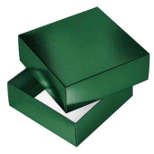 Коробка сборная квадрат 18х18х6,5см METALLIC Зеленая