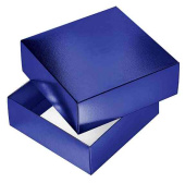Коробка сборная квадрат 18х18х6,5см METALLIC Синяя