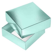 Коробка сборная квадрат 18х18х6,5см METALLIC Мята
