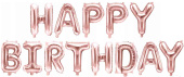 Шар фольга Буквы надпись Happy Birthday Розовое Золото 16" 41смFL