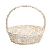 Корзина плетеная с ручкой Ива Белая Классик 27х21х27см ВП