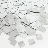 Конфетти квадрат фольга Серебро металлик 1см 50г ВВ