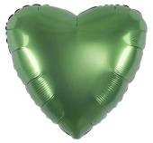 Шар фольга без рисунка 18"AG Сердце Бохо Зеленый мох