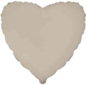 Шар фольга без рисунка 18"Fm сердце сатин Крем матовый Mate Creamy Late