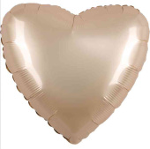 Шар фольга без рисунка 18"Fm сердце сатин матовый Латте Starlight Gold