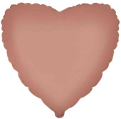 Шар фольга без рисунка 18"Fm сердце матовый Винтажный Розовый 1204-1605