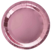 Тарелки бумажные Розовый Металлик 180мм (уп6) ВВ