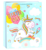 Пакет бумажный L 26х32см Happy Birthday Детский праздник Дизайн №4 Металлик Пакет бумажный L 26х32см Happy Birthday Детский праздник Дизайн №4 Металлик