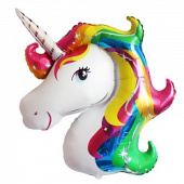 Шар-мини фольга Единорог радужный