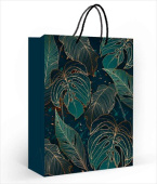 Пакет бумажный L 26х32см Изящные листья ИмП