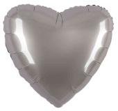 Шар фольга без рисунка 18"Fm сердце матовый Лунное Серебро 1204-1602