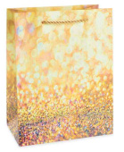 Пакет бумажный L+ 30х42см Гламур Дизайн №4 Золото с блестками