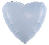 Шар фольга без рисунка 18"AG сердце пастель Небесный