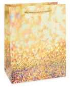 Пакет бумажный L 26х32см Гламур Дизайн №4 Золото с блестками