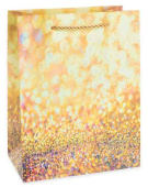 Пакет бумажный M 18х23см Гламур Дизайн №4 Золото с блестками