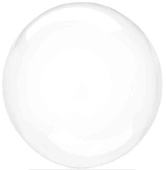 Шар баббл без рисунка 24"Deco прозрачный (10шт) (черная упаковка)