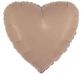 Шар фольга без рисунка 18"Fm сердце сатин Какао Ретро