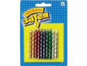 Свечи для торта 6 см, воск, металлик 10 шт. Витые