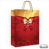 Пакет бумажный ML 22х31см Бант на красном
