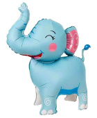 Шар фольга фигура AIR Слоник Голубой Сатин 25" 64смFL (упак)