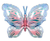 Шар фольга фигура Воздушная бабочка ГолубойРозовый 40" 102смFL (упак)