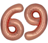 Шар фольга Цифра 40"Fm Slim Бронзовый Bronze "69" (упак)