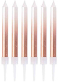 Свечи для торта 8 см, 6 шт. Градиент перламутровый белыйрозовое золото