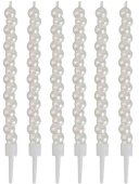 Свечи для торта 12 см, 6 шт. Пузыри белые перламутровые