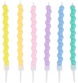 Свечи для торта 12 см, 6 шт. Пузыри пастельные