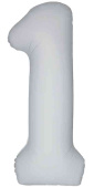 Шар фольга Цифра 40"Fm Slim Белый Матовый Matte White цвет "1" (упак) Шар фольга Цифра 40"Fm Slim Белый Матовый Matte White цвет "1" (упак)