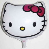 Шар фольга фигура Китти (голова) 20" 50смАА (упак)