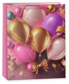 Пакет бумажный M 18х23см Праздничные шары Дизайн №3