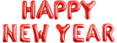 НГ Шар фольга Буквы надпись Happy New Year Красный 16" 41смFL