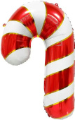Шар 29"74 см, фольга Леденец-трость, белыйкрасныйзолото