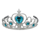 Корона пластиковая Сердце Серебро Голубой 16х7,5см ВВ