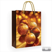 НГ Пакет бумажный M 18х23см Новогодние шары