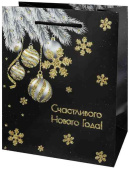 НГ Пакет бумажный M 18х23см Новогодние ветки