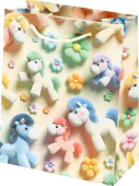 Пакет бумажный M 18х23см Пушистые пони