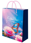 Пакет бумажный S 12х15см Бабочка