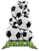 Шар фольга фигура на подставке Футбольные мячи 39" 99смFL (упак)