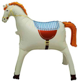 Шар фольга фигура AIR Лошадка Бежевый Сатин 35" 89смFL (упак)