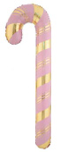 Шар 29"74 см, фольга Леденец-трость, розовыйзолото