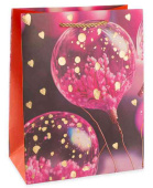 Пакет бумажный L 26х32см Невероятные шарики Дизайн №1 Розовый