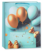 Пакет бумажный M 18х23см Праздничные шары Дизайн №4